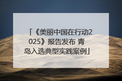 《美丽中国在行动2025》报告发布 青岛入选典型实践案例