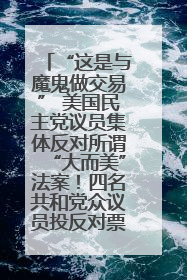 “这是与魔鬼做交易” 美国民主党议员集体反对所谓“大而美”法案！四名共和党众议员投反对票