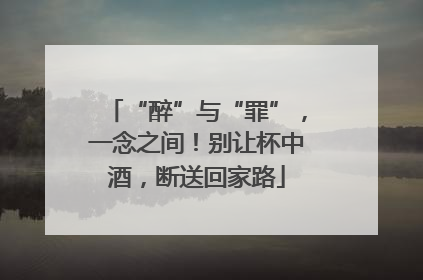 “醉”与“罪”，一念之间！别让杯中酒，断送回家路