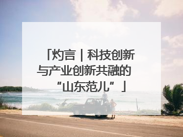灼言｜科技创新与产业创新共融的“山东范儿”