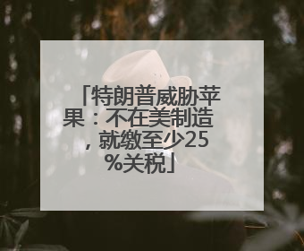 特朗普威胁苹果：不在美制造，就缴至少25%关税