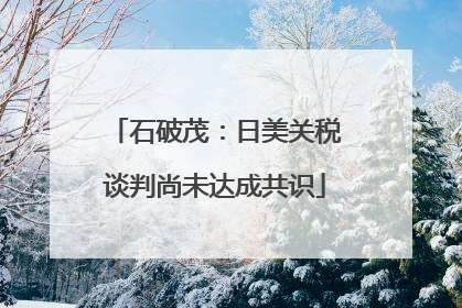 石破茂：日美关税谈判尚未达成共识