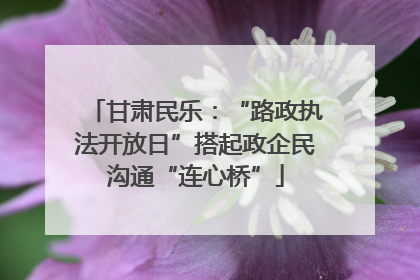 甘肃民乐：“路政执法开放日”搭起政企民沟通“连心桥”