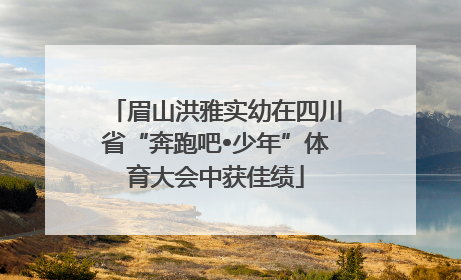 眉山洪雅实幼在四川省“奔跑吧•少年”体育大会中获佳绩
