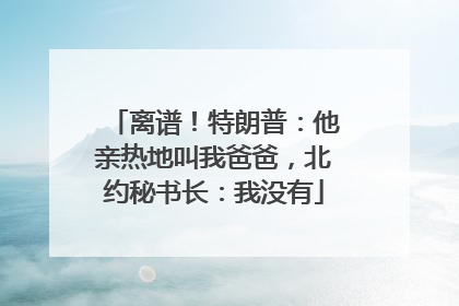 离谱！特朗普：他亲热地叫我爸爸，北约秘书长：我没有