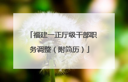 福建一正厅级干部职务调整（附简历）