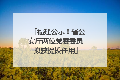 福建公示！省公安厅两位党委委员拟获提拔任用