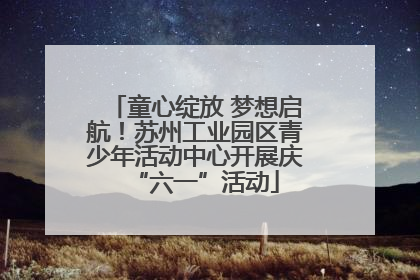 童心绽放 梦想启航！苏州工业园区青少年活动中心开展庆“六一”活动