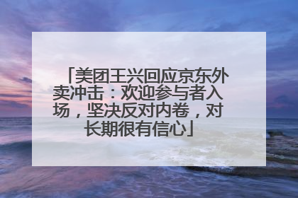 美团王兴回应京东外卖冲击：欢迎参与者入场，坚决反对内卷，对长期很有信心
