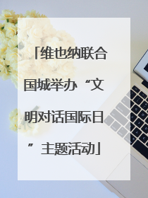 维也纳联合国城举办“文明对话国际日”主题活动