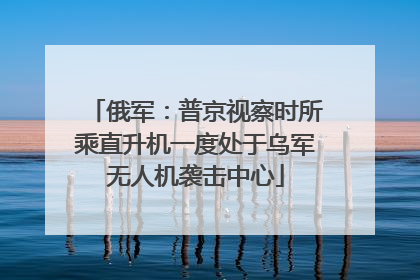 俄军：普京视察时所乘直升机一度处于乌军无人机袭击中心