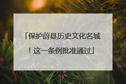 保护蔚县历史文化名城！这一条例批准通过