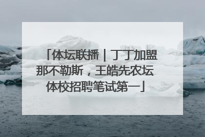体坛联播｜丁丁加盟那不勒斯，王皓先农坛体校招聘笔试第一