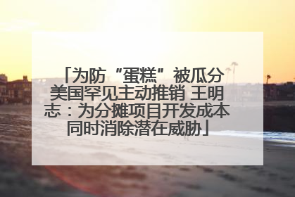 为防“蛋糕”被瓜分 美国罕见主动推销 王明志：为分摊项目开发成本同时消除潜在威胁