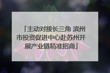 主动对接长三角 滨州市投资促进中心赴苏州开展产业链精准招商