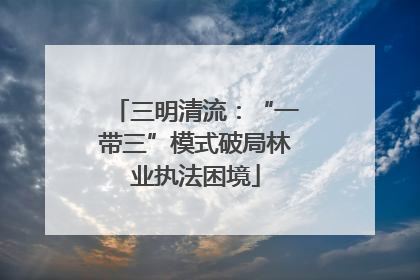 三明清流：“一带三”模式破局林业执法困境