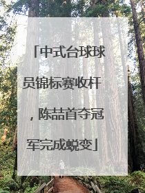 中式台球球员锦标赛收杆，陈喆首夺冠军完成蜕变
