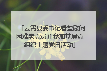 云霄县委书记看望慰问困难老党员并参加基层党组织主题党日活动