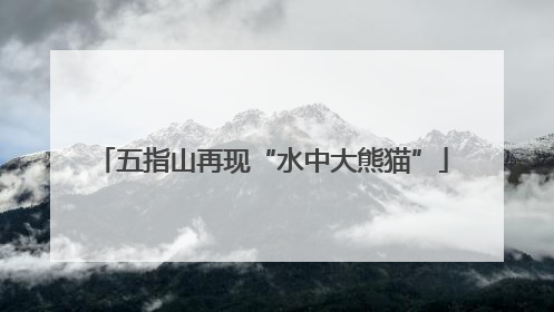 五指山再现“水中大熊猫”