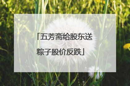 五芳斋给股东送粽子股价反跌