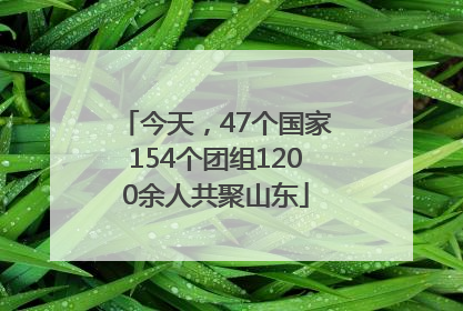 今天，47个国家154个团组1200余人共聚山东