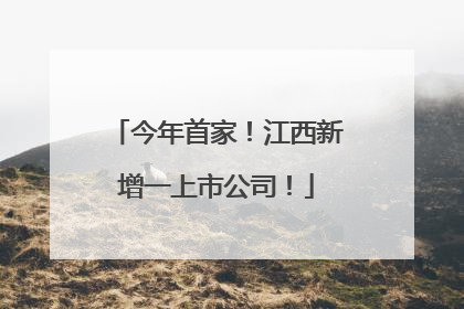 今年首家！江西新增一上市公司！