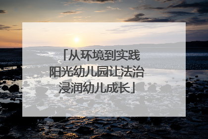 从环境到实践 阳光幼儿园让法治浸润幼儿成长