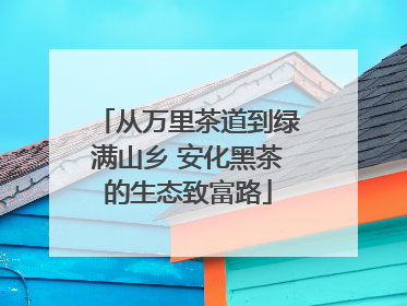 从万里茶道到绿满山乡 安化黑茶的生态致富路
