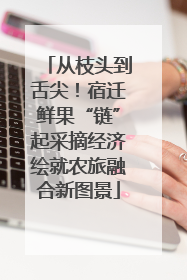 从枝头到舌尖！宿迁鲜果“链”起采摘经济绘就农旅融合新图景