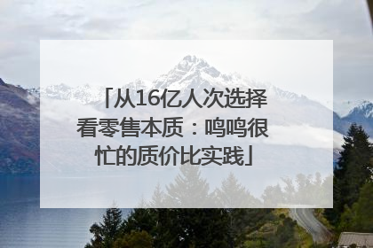 从16亿人次选择看零售本质：鸣鸣很忙的质价比实践