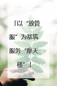 以“放管服”为基筑服务“摩天楼”