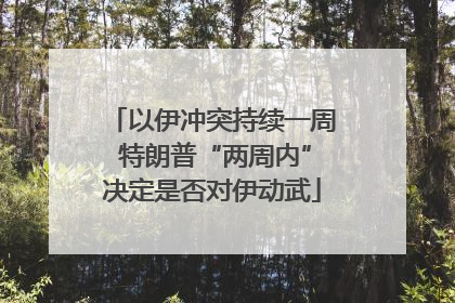 以伊冲突持续一周 特朗普“两周内”决定是否对伊动武