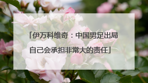 伊万科维奇：中国男足出局自己会承担非常大的责任