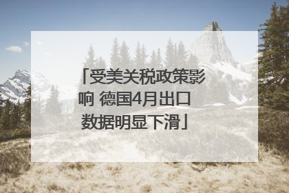 受美关税政策影响 德国4月出口数据明显下滑