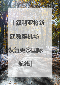 叙利亚将新建数座机场 恢复更多国际航线