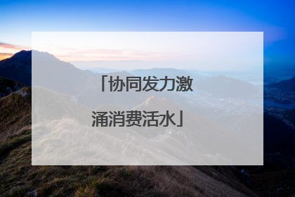 协同发力激涌消费活水