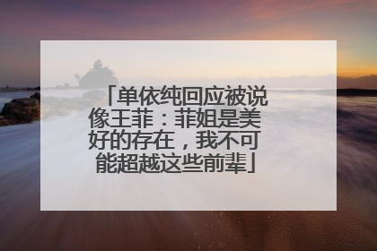 单依纯回应被说像王菲：菲姐是美好的存在，我不可能超越这些前辈