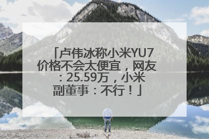 卢伟冰称小米YU7价格不会太便宜，网友：25.59万，小米副董事：不行！