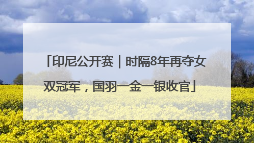 印尼公开赛｜时隔8年再夺女双冠军，国羽一金一银收官