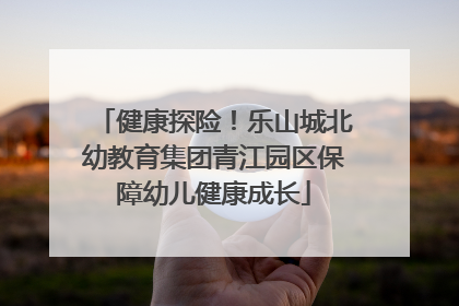 健康探险！乐山城北幼教育集团青江园区保障幼儿健康成长