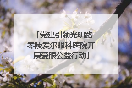 党建引领光明路 零陵爱尔眼科医院开展爱眼公益行动