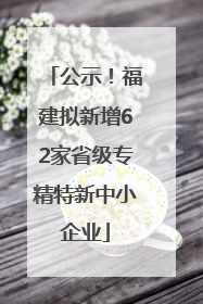 公示！福建拟新增62家省级专精特新中小企业