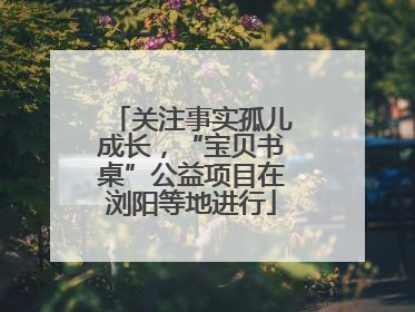 关注事实孤儿成长，“宝贝书桌”公益项目在浏阳等地进行