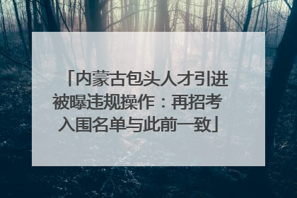 内蒙古包头人才引进被曝违规操作：再招考入围名单与此前一致