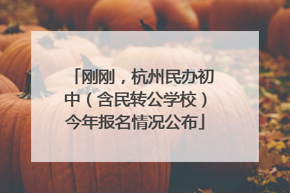 刚刚，杭州民办初中（含民转公学校）今年报名情况公布