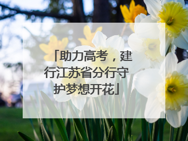 助力高考，建行江苏省分行守护梦想开花