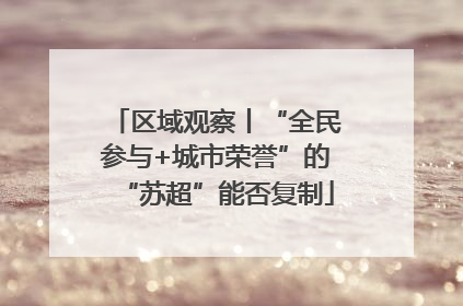 区域观察丨“全民参与+城市荣誉”的“苏超”能否复制