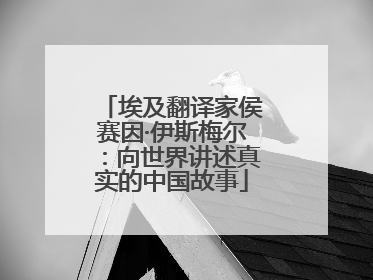 埃及翻译家侯赛因·伊斯梅尔：向世界讲述真实的中国故事