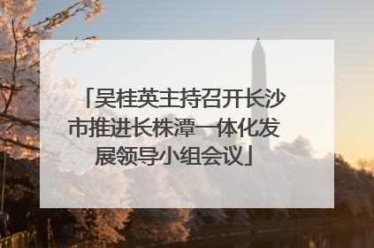 吴桂英主持召开长沙市推进长株潭一体化发展领导小组会议