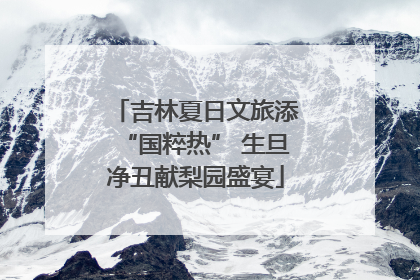吉林夏日文旅添“国粹热” 生旦净丑献梨园盛宴